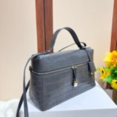 wholesale quality loro piana extra bag l27 alligator crystal grey silver hardware